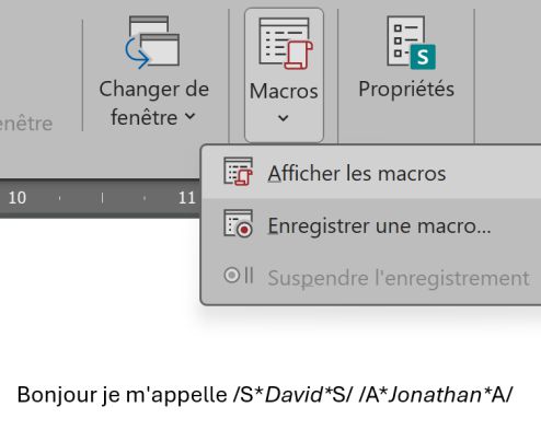 Resultat script VBA
