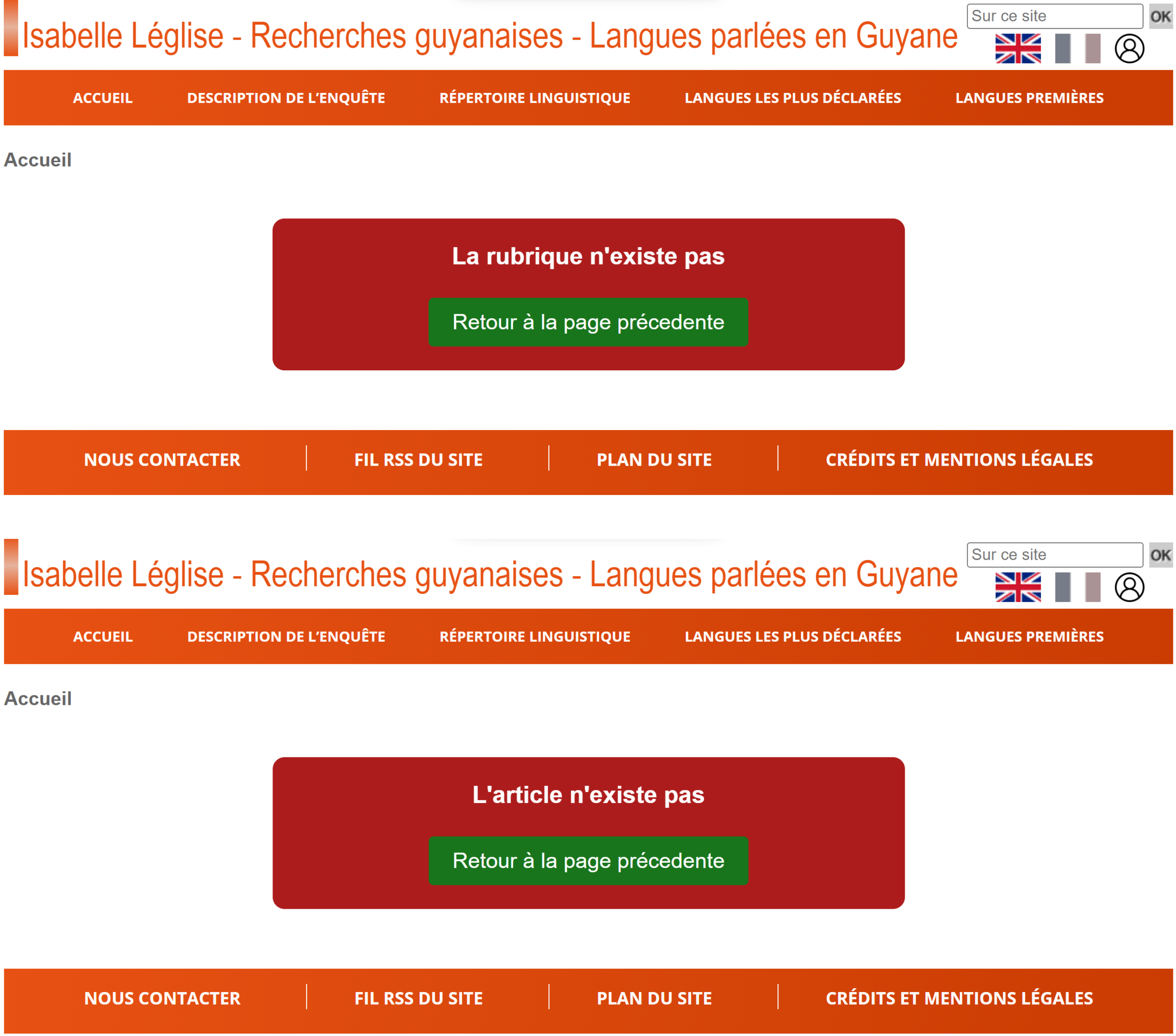 Page erreur