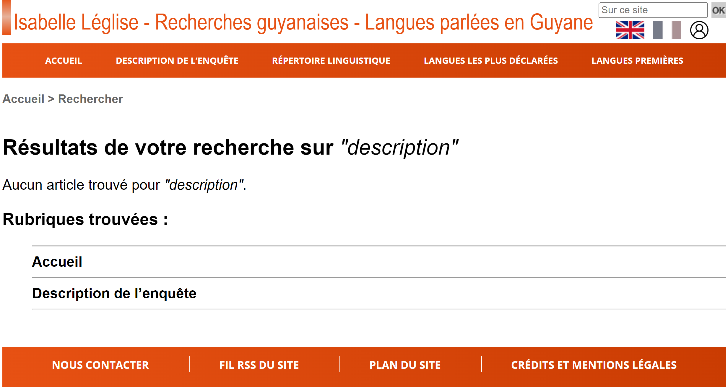 Page recherche